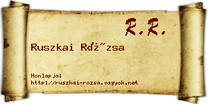 Ruszkai Rózsa névjegykártya